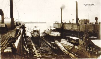 Three S-boats in the Dewey Drydock in Subic