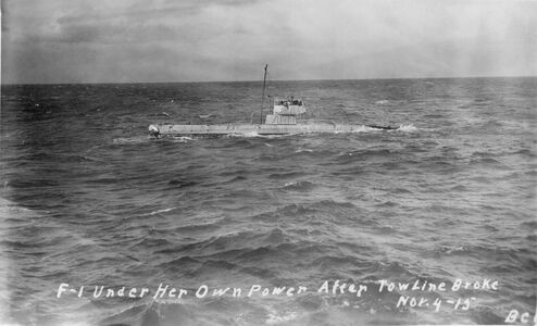 F-1 towing operations for return to California, November 1915.