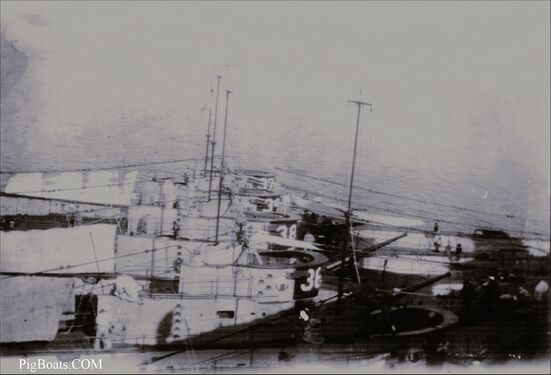 Four S-boats alongside Canopus