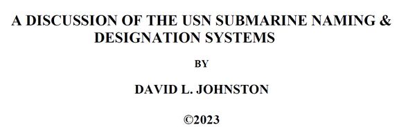 USN Submarine Naming Conventions